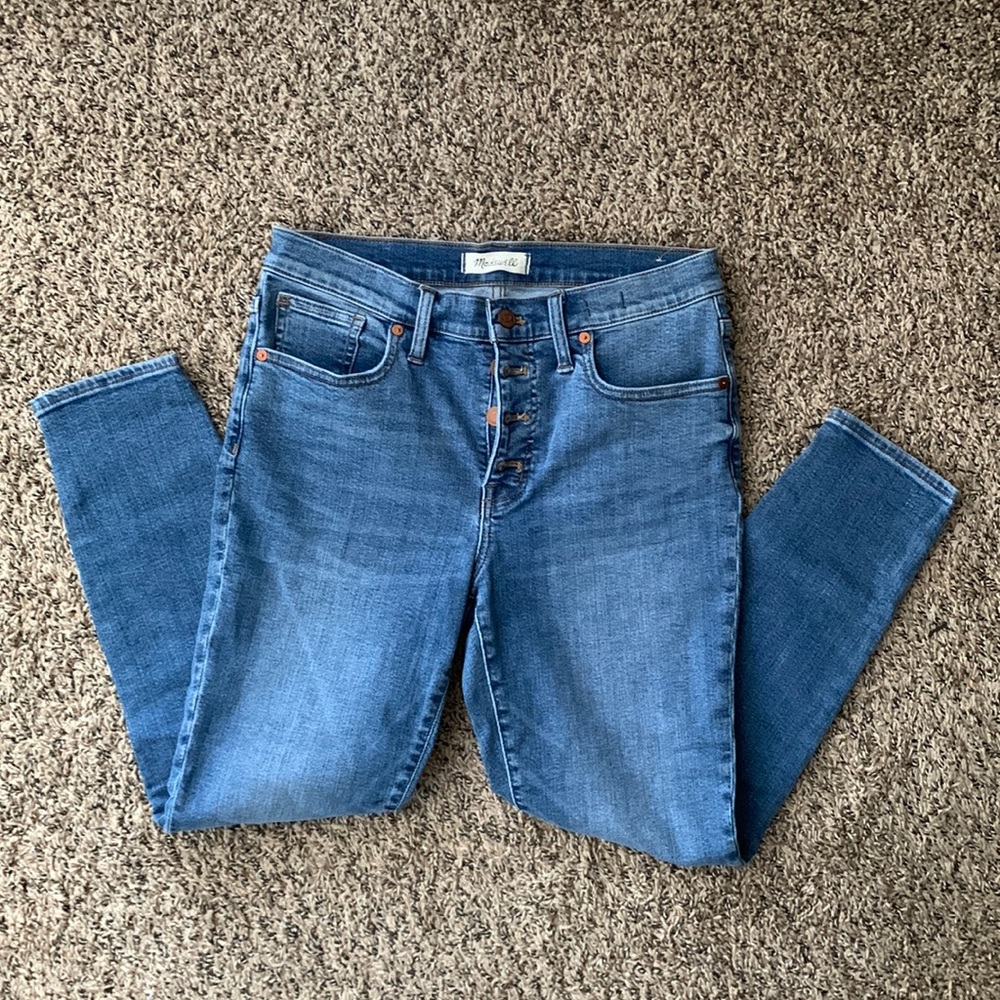 Madewell 9 Inch Mid-Rise Button Fly Skinny Crop Jeans